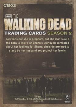 2012 Cryptozoic Walking Dead Season 2 - Character Bios #CB02 Lori Grimes Back