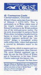 1989 Brooke Bond Discovering Our Coast #45 Caernarvon Castle Back