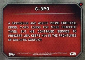 2015 Topps Star Wars: The Force Awakens - Lightsaber Green #10 C-3PO Back