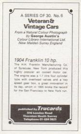 1970 Trucards Veteran & Vintage Cars #6 1904 Franklin 10hp Back