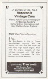 1970 Trucards Veteran & Vintage Cars #8 1902 De Dion-Boulton 8hp Back