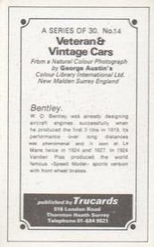 1970 Trucards Veteran & Vintage Cars #14 Bentley Back