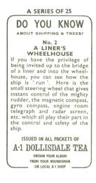 1962 A-1 Dollisdale Tea Do You Know about Shipping and Trees #2 A Liner's Wheelhouse Back