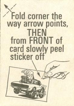 1973 Donruss Fantastic Odd Rods Stickers Series 2 #59 Oil Burner Back