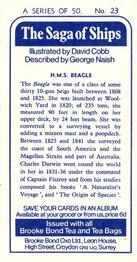 1970 Brooke Bond The Saga of Ships #23 H.M.S. Beagle Back