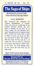 1970 Brooke Bond The Saga of Ships #37 H.M.S. Discovery Back