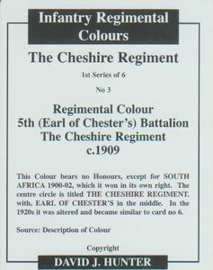 2006 Regimental Colours : The Cheshire Regiment #3 Regimental Colour 5th (Earl of Chester's) Battalion The Cheshire Regiment c.1909 Back