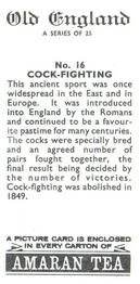 1969 Amaran Tea Old England #16 Cock-Fighting Back