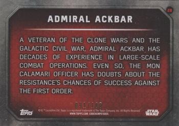 2015 Topps Star Wars: The Force Awakens - Gold #28 Admiral Ackbar Back