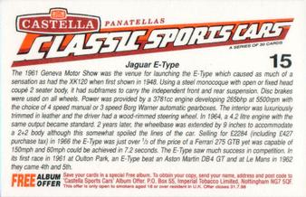 1994 Castella Classic Sports Cars #15 Jaguar E-Type Back