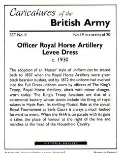 1994 Victoria Gallery Caricatures of the British Army 2nd Series #19 Officer Royal Horse Artillery Levee Dress Back