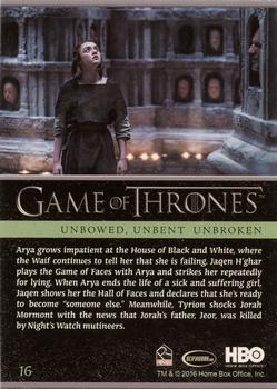 2016 Rittenhouse Game of Thrones Season 5 #16 Unbowed, Unbent, Unbroken Back