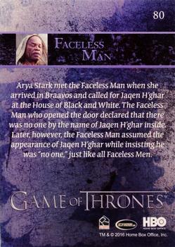 2016 Rittenhouse Game of Thrones Season 5 #80 Faceless Man Back