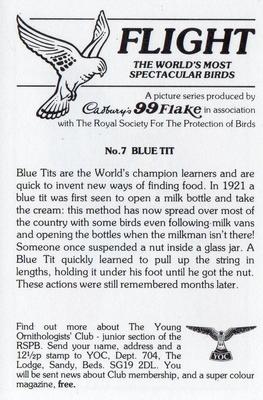 1983 Cadbury's Flight : The World's Most Spectacular Birds #7 Blue Tit Back