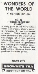 1967 Browne's Tea Wonders of the World #10 Hydro-Electric Plant Back