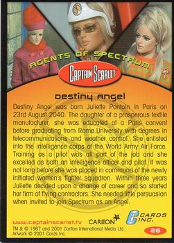 2001 Cards Inc. Captain Scarlet #26 Destiny Angel Back