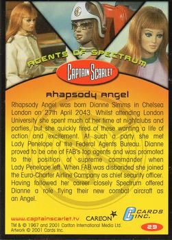 2001 Cards Inc. Captain Scarlet #29 Rhapsody Angel Back