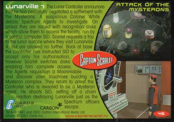 2001 Cards Inc. Captain Scarlet #46 Exploring Lunarville Back