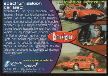 2001 Cards Inc. Captain Scarlet #67 Spectrum Saloon Car Back