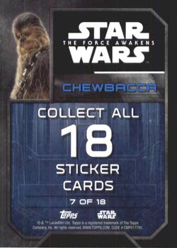 2016 Topps Star Wars The Force Awakens Series 2 - Character Stickers #7 Chewbacca Back