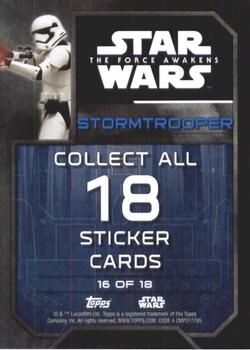 2016 Topps Star Wars The Force Awakens Series 2 - Character Stickers #16 Stormtrooper Back