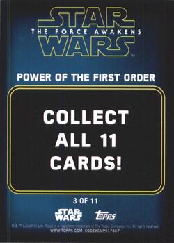 2016 Topps Star Wars The Force Awakens Series 2 - Power of the First Order #3 Captain Phasma Back