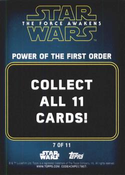 2016 Topps Star Wars The Force Awakens Series 2 - Power of the First Order #7 Snowtrooper Back
