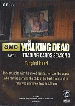 2014 Cryptozoic The Walking Dead Season 3 Part 1 - Grimes Family Shadowbox #GF-03 Tangled Heart Back