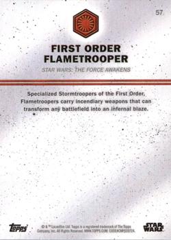 2016 Topps Star Wars Card Trader #57 First Order Flametrooper Back