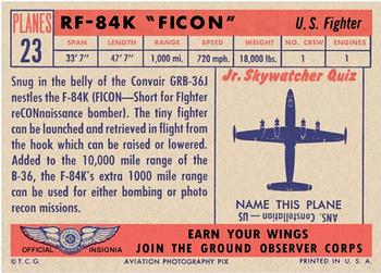 1957 Topps Planes (R707-2) - Red Back #23 RF-84K 