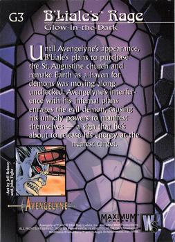 1996 WildStorm Avengelyne - Glow-in-the-Dark #G3 B'Liale's Rage by Jeff Rebner & John Tighe Back