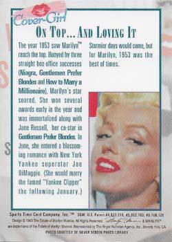 1993 Sports Time Marilyn Monroe - Cover Girl #7 People (World's Speediest Woman) Back