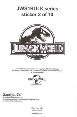 2015 Sandylion Jurassic World Stickers #3 Indominus Rex Back
