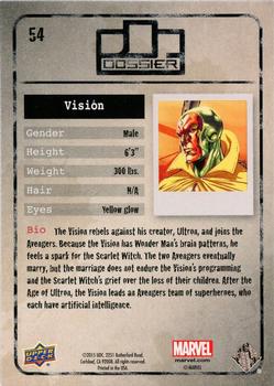 2015 Upper Deck Marvel Dossier #54 Vision Back