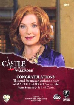 2014 Cryptozoic Castle Seasons 3 & 4 - Wardrobe #M03 Martha Rodgers Back