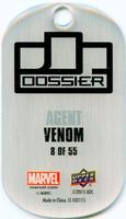 2015 Upper Deck Marvel Dossier - Dog Tags #8 Agent Venom Back