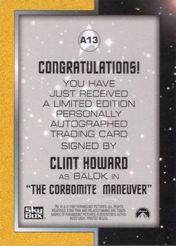 1997 SkyBox Star Trek Original Series 1 - Autographs #A13 Clint Howard Back