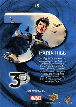 2015 Upper Deck Marvel 3D #15 Maria Hill Back