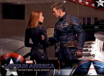 2014 Upper Deck Captain America The Winter Soldier #21 Black Widow and Captain America first worked toget Front