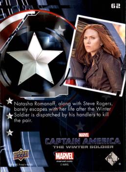 2014 Upper Deck Captain America The Winter Soldier #62 Natasha Romanoff, along with Steve Rogers, barely Back