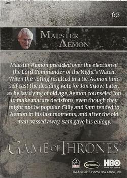2016 Rittenhouse Game of Thrones Season 5 - Foil #65 Maester Aemon Back
