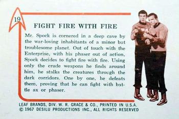 1967 Leaf Star Trek #19 Fight Fire With Fire Back