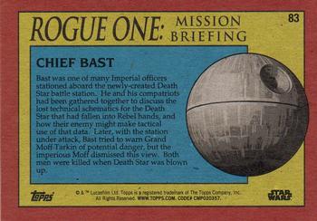 2016 Topps Star Wars Rogue One: Mission Briefing - Death Star Black #83 Chief Bast (Leslie Schofield) Back
