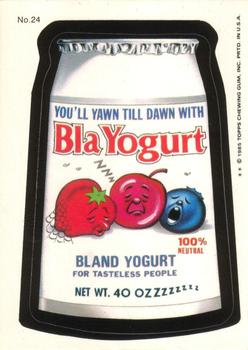 1985 Topps Wacky Packages #24 Bla Yogurt Front