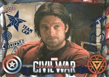 2016 Upper Deck Captain America Civil War - Blue Foil #59 Bucky Wakes in Abandoned factory Front