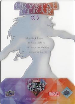 2016 Upper Deck Marvel Gems - Crystal Clear #CC-5 She-Hulk Back