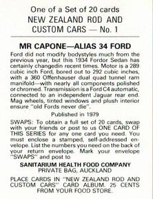 1979 Sanitarium New Zealands Rod And Custom Cars #1 Mr Capone - Alais 34 Ford Back