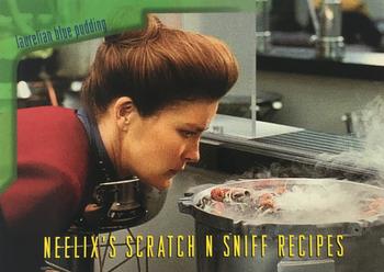 1995 SkyBox Star Trek: Voyager Season One Series Two - Neelix's Scratch N Sniff Recipes #R2 Laurelian Blue Pudding Front