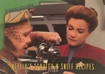1995 SkyBox Star Trek: Voyager Season One Series Two - Neelix's Scratch N Sniff Recipes #R4 Proteinaceous Coffee Cocktail Front