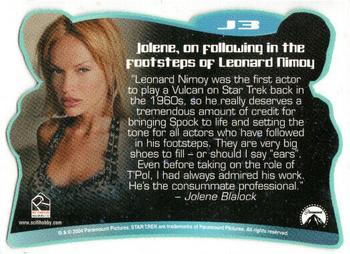 2004 Rittenhouse Star Trek Enterprise Season 3 - The Ultimate Jolene #J3 Jolene, on following in the footsteps of Leonard Nimoy Back